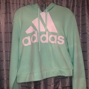 Adidas Mint Cropped Hoodie